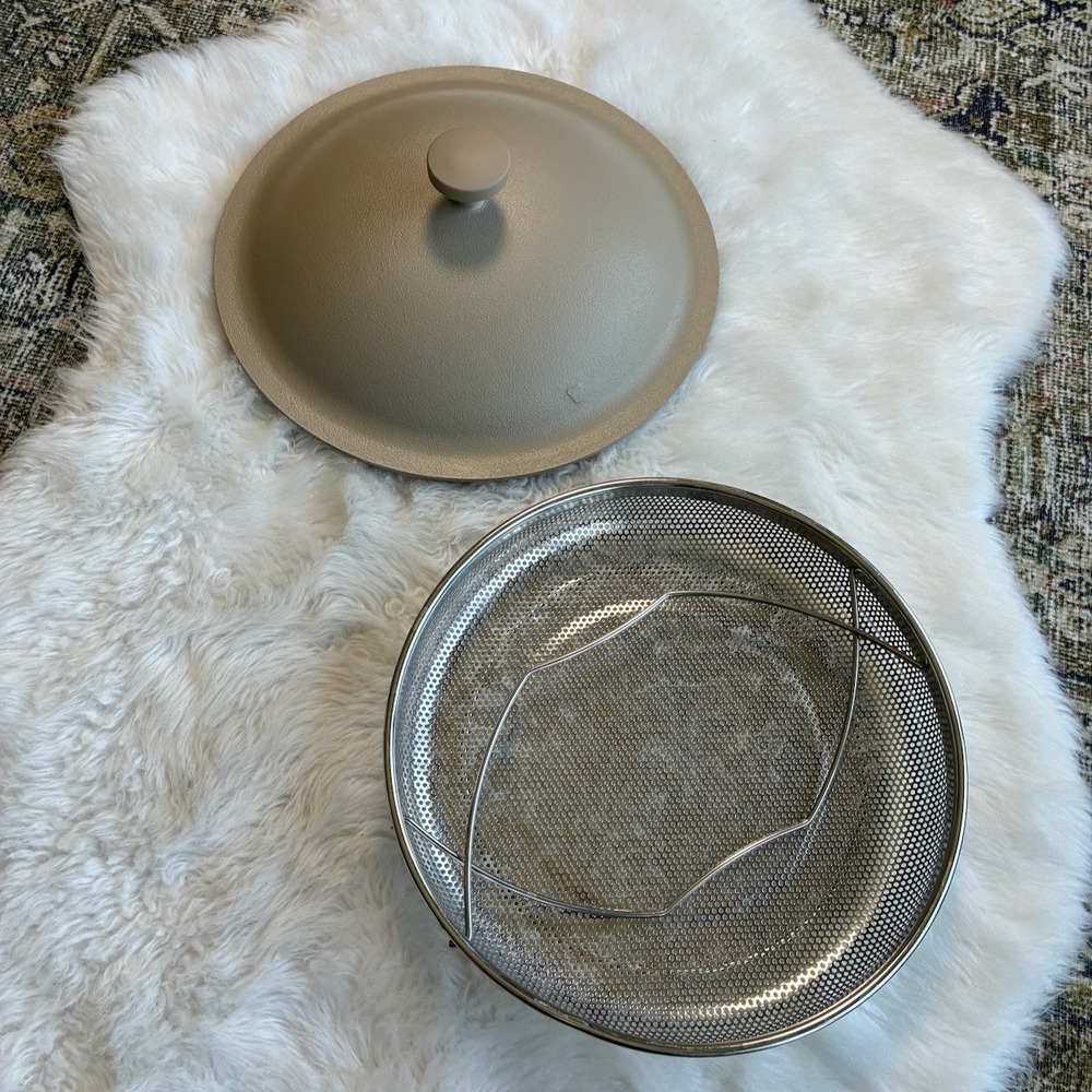 Our Place 12.5 Skillet Pan Replacement Lid and Steamer Basket Only Steam Beige